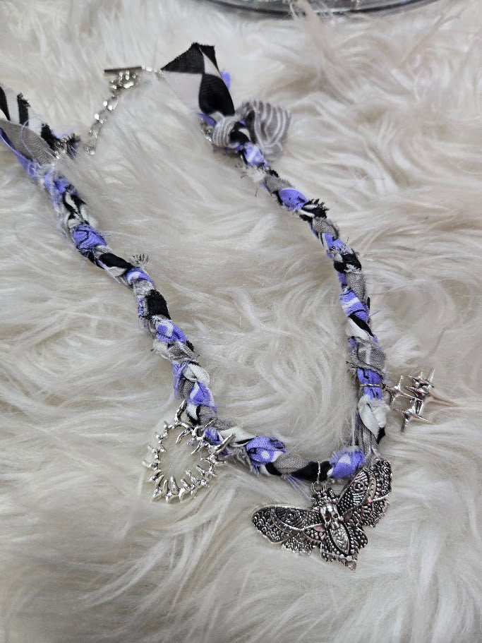 Electric Twilight Charm Bandana Necklace