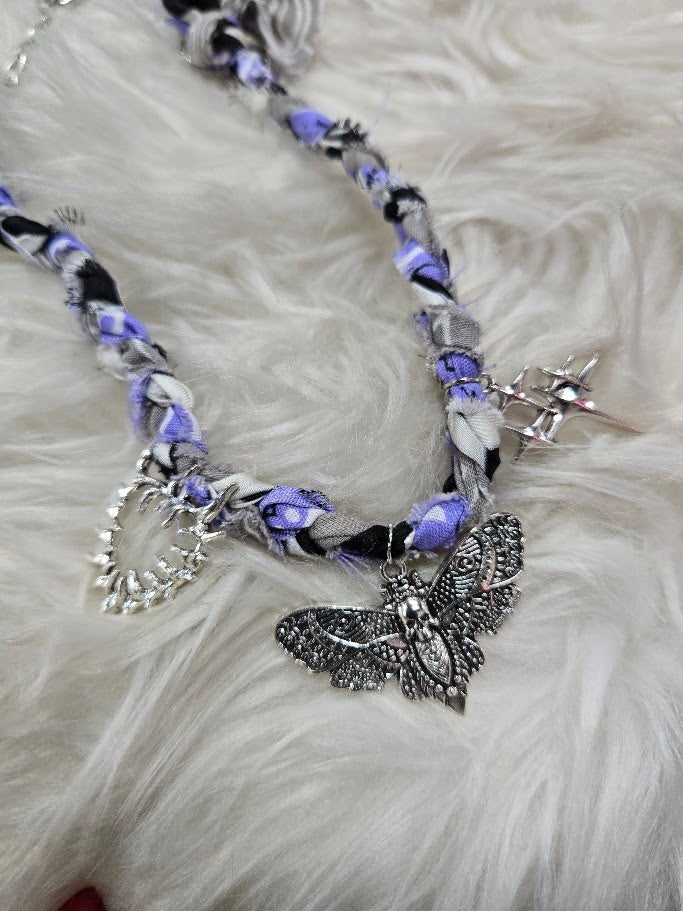 Electric Twilight Charm Bandana Necklace