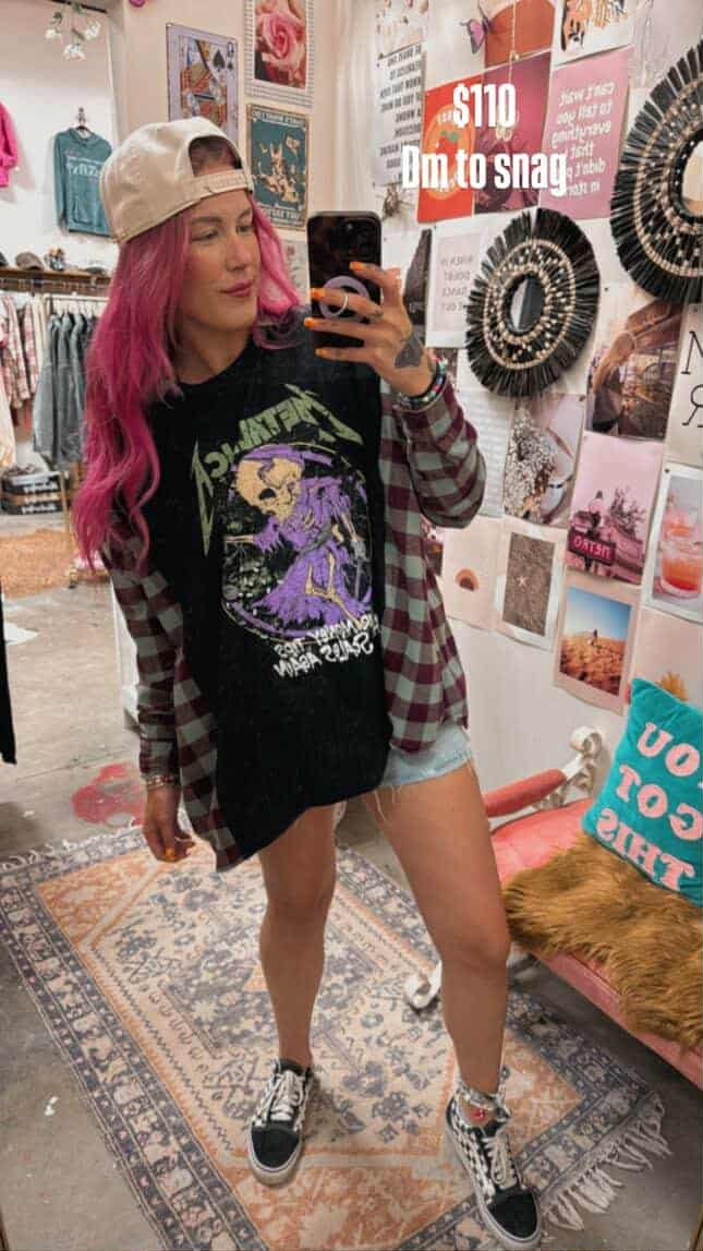 Metallica Green & Purple Upcycled Tee