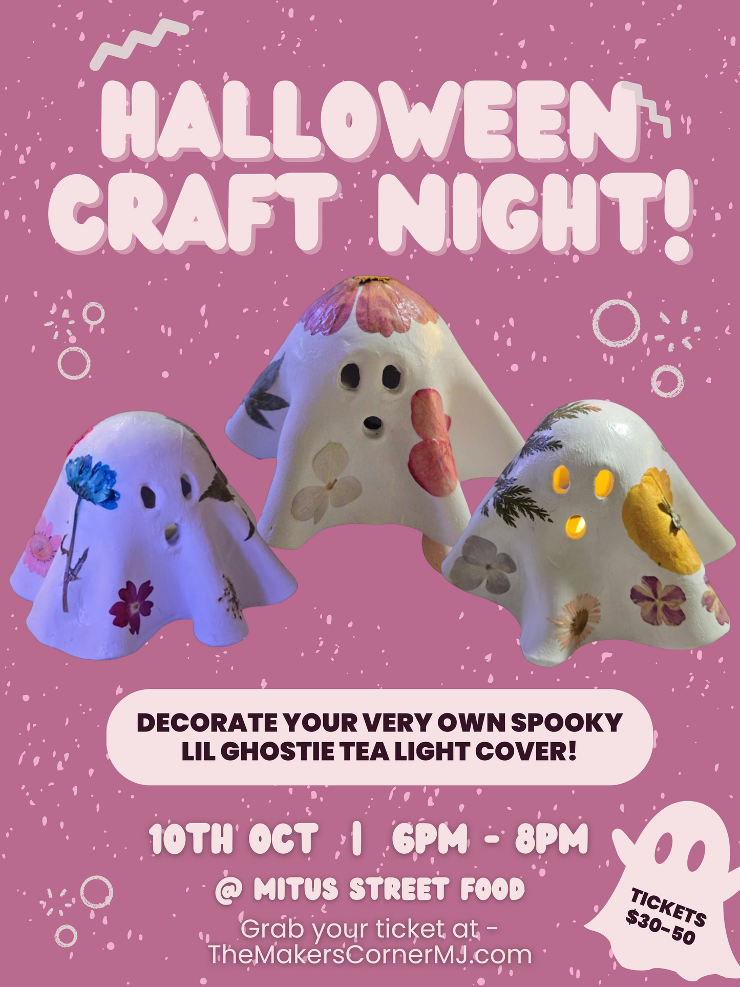 Halloween Ghostie Tea Light Workshop β Mitsu Street Food π»π