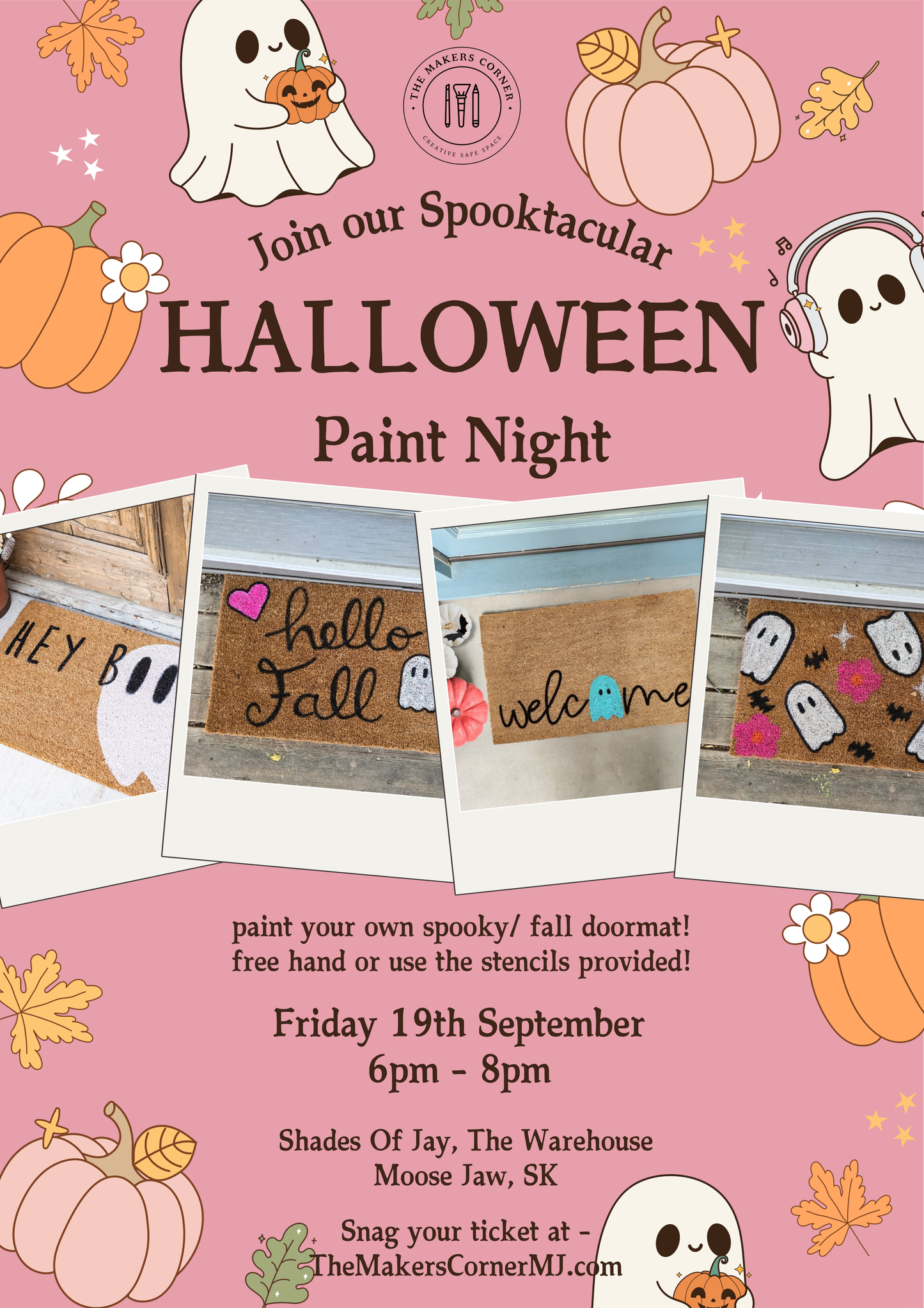 SECOND NIGHT🍂 Fall & Spooky Doormat Painting Workshop 🎃
