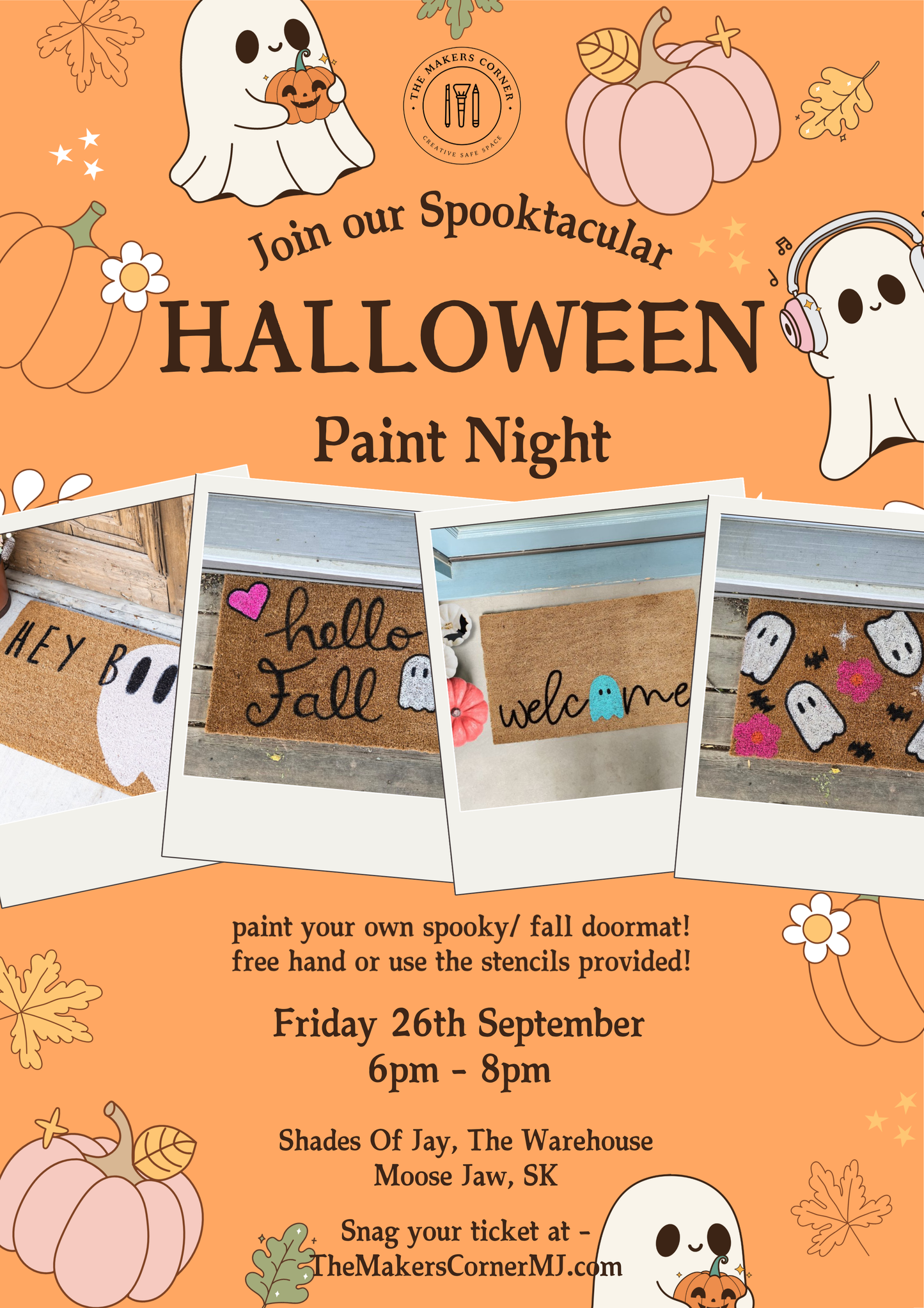 SOLD OUT - THIRD NIGHT🍂 Fall & Spooky Doormat Painting Workshop 🎃