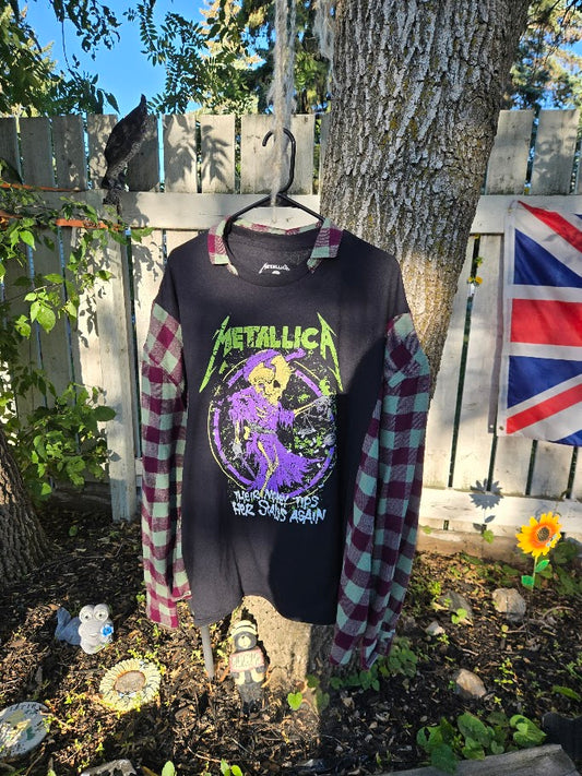 Metallica Green & Purple Upcycled Tee