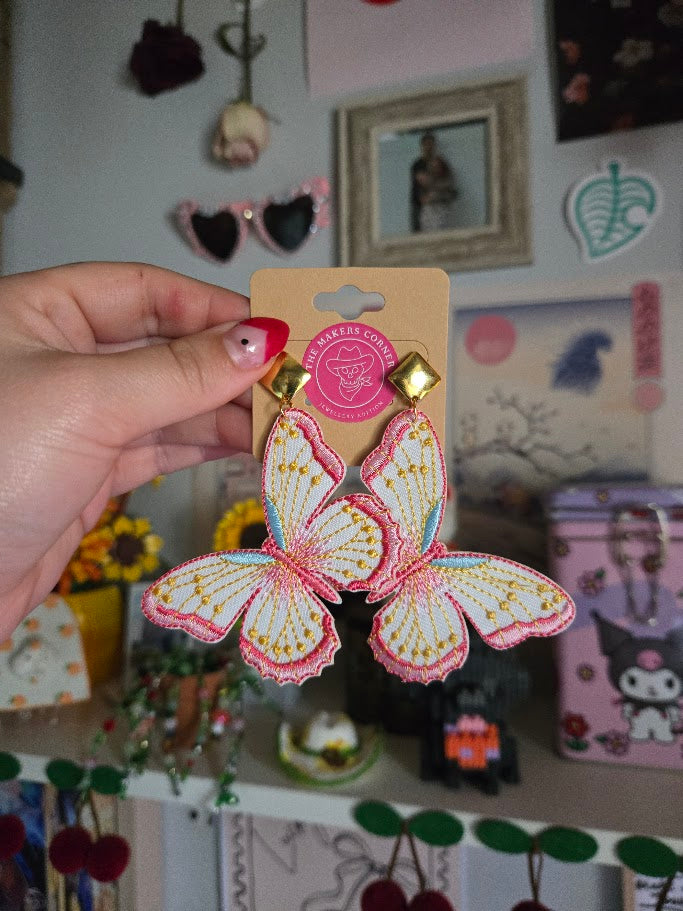 Pretty In Pink Butterfly Earrings