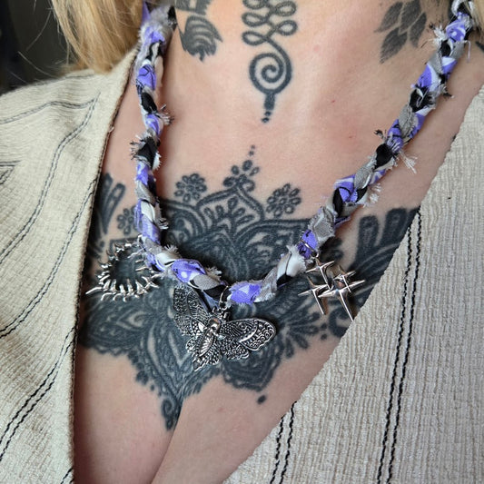 Electric Twilight Charm Bandana Necklace