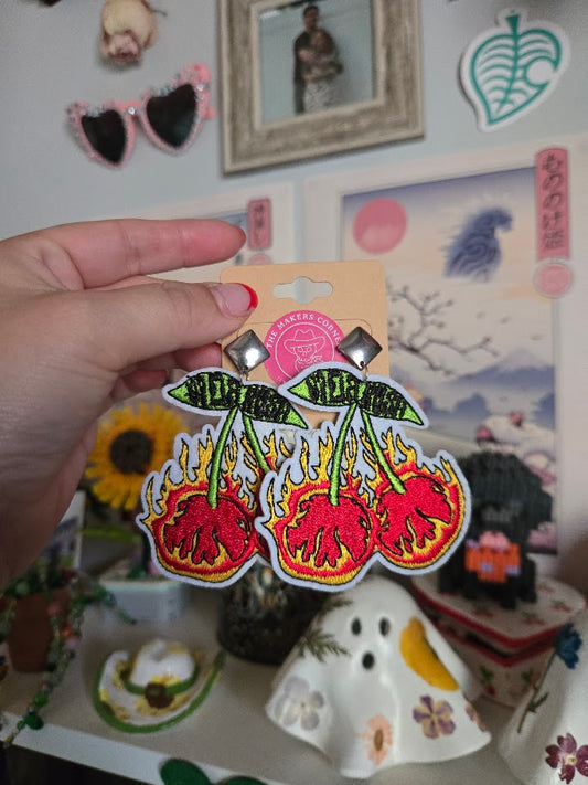 Flame Cherry Earrings