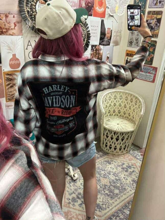 Harley Davison Flannel Pullover